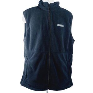 Columbia Men's Navy Blue Basin Trail Sleeveless Full-Zip Fleece Vest Size L